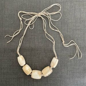 NWT Chunky Natural Hand Cut Coral Statement Necklace